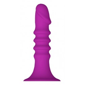 Фиолетовый анальный стимулятор RIBBED PLUG - 13,5 см.