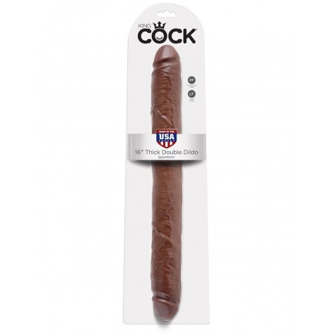 Коричневый двусторонний фаллоимитатор 16" Thick Double Dildo - 40,6 см.