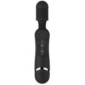 Черный универсальный массажер Silicone Massage Wand - 20 см.