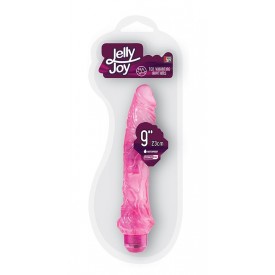 Большой розовый вибратор JELLY JOY 9INCH 10 RHYTHMS PINK - 23 см.