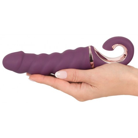 Фиолетовый вибратор Shaking Vibrator - 21 см.