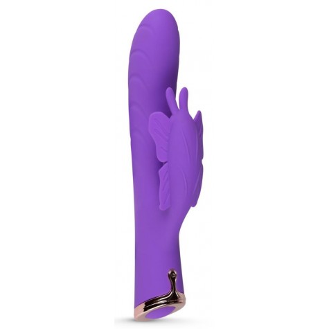 Фиолетовый вибратор-кролик The Princess Butterfly Vibrator - 20,5 см.