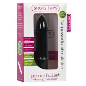 Чёрная удлинённая вибропуля Power Bullet Black - 8,3 см.